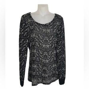 Buckle BKE Sheer Top long sleeve filigree Large or better a loose Med size EUC.